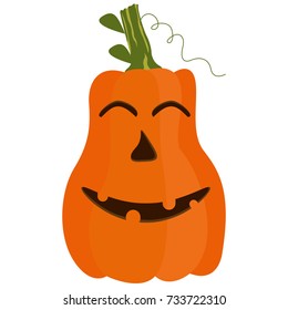 Isolated halloween jack-o-lantern on a white background, Vector illustration