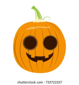 Isolated halloween jack-o-lantern on a white background, Vector illustration