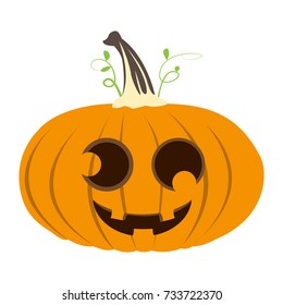 Isolated halloween jack-o-lantern on a white background, Vector illustration