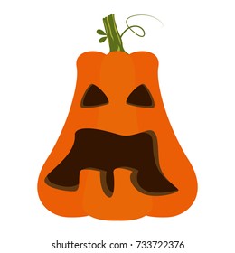 Isolated halloween jack-o-lantern on a white background, Vector illustration