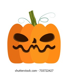 Isolated halloween jack-o-lantern on a white background, Vector illustration