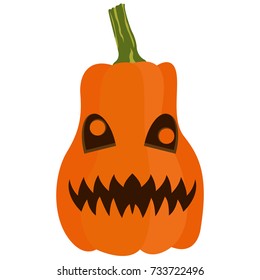 Isolated halloween jack-o-lantern on a white background, Vector illustration