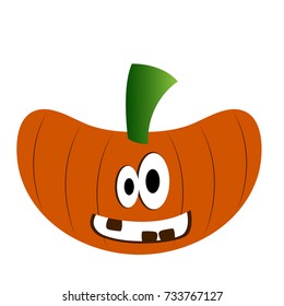 Isolated halloween jack-o-lantern on a white background, Vector illustration