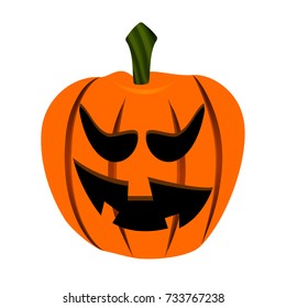 Isolated halloween jack-o-lantern on a white background, Vector illustration
