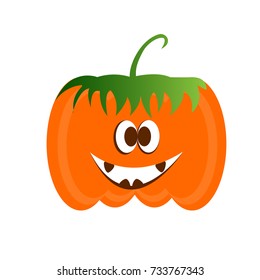 Isolated halloween jack-o-lantern on a white background, Vector illustration
