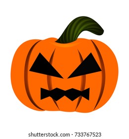 Isolated halloween jack-o-lantern on a white background, Vector illustration