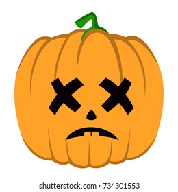 Isolated halloween jack-o-lantern on a white background, Vector illustration