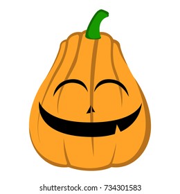 Isolated halloween jack-o-lantern on a white background, Vector illustration