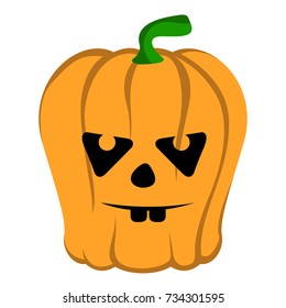 Isolated halloween jack-o-lantern on a white background, Vector illustration