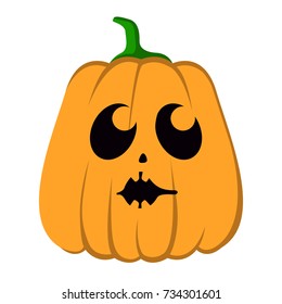 Isolated halloween jack-o-lantern on a white background, Vector illustration
