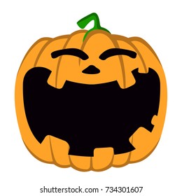 Isolated halloween jack-o-lantern on a white background, Vector illustration