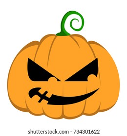 Isolated halloween jack-o-lantern on a white background, Vector illustration