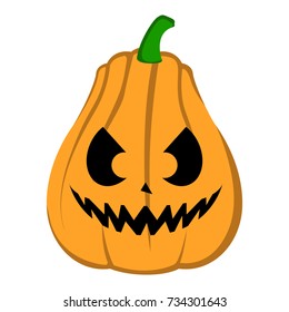 Isolated halloween jack-o-lantern on a white background, Vector illustration