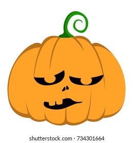 Isolated halloween jack-o-lantern on a white background, Vector illustration
