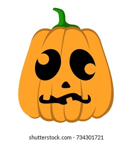 Isolated halloween jack-o-lantern on a white background, Vector illustration