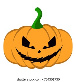 Isolated halloween jack-o-lantern on a white background, Vector illustration
