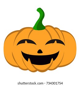 Isolated halloween jack-o-lantern on a white background, Vector illustration