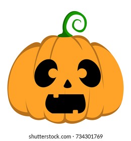 Isolated halloween jack-o-lantern on a white background, Vector illustration