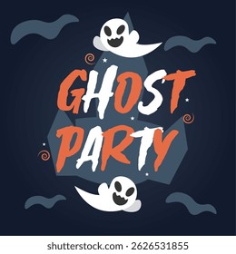 Isolated halloween lettering with ornaments Vector illustration