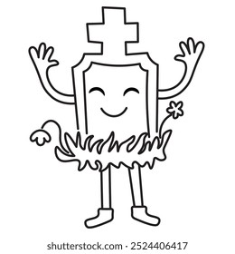 isolated halloween liner icon in vector. halloween design element. character in doodle style. minimalistic icon for website sticker logo mascot poster.