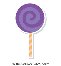 Isolated halloween lollipop candy icon Vector