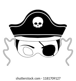 Isolated halloween pirate mask. Vector illustration design