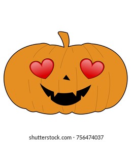 Isolated halloween pumkin on a white bakcground, vector illustration