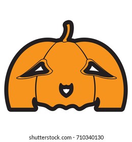 Isolated halloween pumpkin mask on a white background, Vector illustration