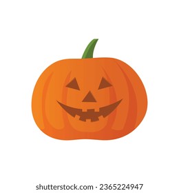 Isolated halloween pumpkin on white background. Vector illustration.