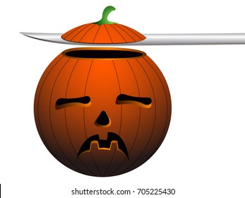 Isolated halloween pumpkin on a white background, vector illustration