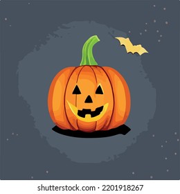 Isolated halloween pumpkin in white background
