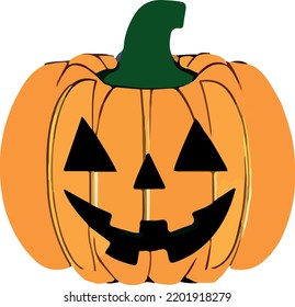 Isolated halloween pumpkin in white background