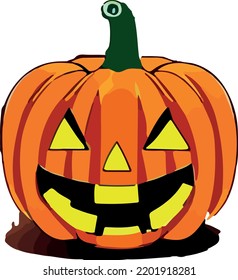 Calabaza de halloween aislada en fondo blanco