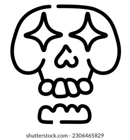 isolated halloween skull with glowing eyes vector icon. halloween design element. characters in flat style. minimalist icons for web site stickers app. 