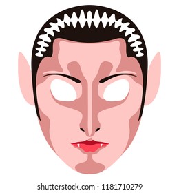 Isolated halloween vampire mask. Vector illustration design
