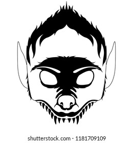 Isolated Halloween Werewolf Mask. Vector Illustration Design