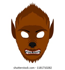 Isolated Halloween Werewolf Mask. Vector Illustration Design