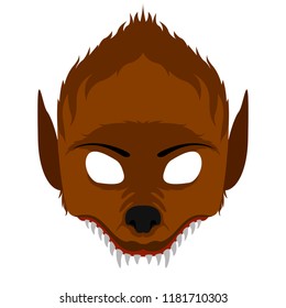 Isolated Halloween Werewolf Mask. Vector Illustration Design