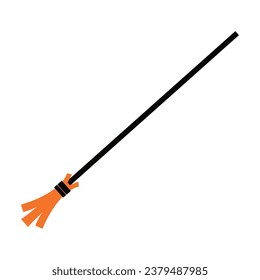 Isolated halloween witch broom icon Vector