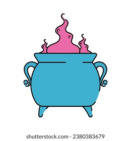 Isolated halloween witch cauldron icon Vector illustration