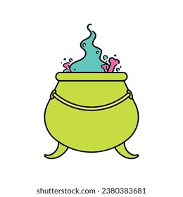 Isolated halloween witch cauldron icon Vector illustration