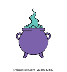 Isolated halloween witch cauldron icon Vector illustration