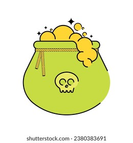 Isolated halloween witch cauldron icon Vector illustration