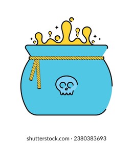 Isolated halloween witch cauldron icon Vector illustration