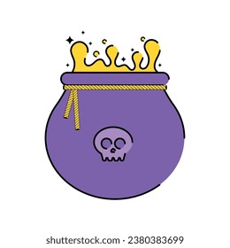 Isolated halloween witch cauldron icon Vector illustration
