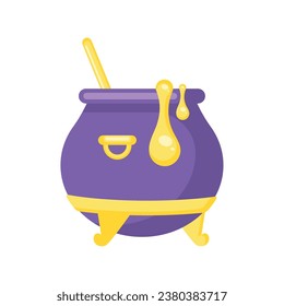 Isolated halloween witch cauldron icon Vector illustration