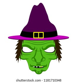 Isolated halloween witch mask. Vector illustration design