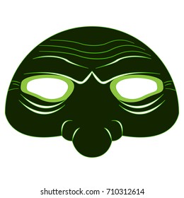 Isolated halloween zombie mask on a white background, Vector illustration