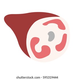 Isolated ham on a white background, Vector illustration