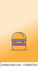 isolated hamberger vector icon on gradient background, hamberger object ,hamberger symbol, pretty hamberger illustration
